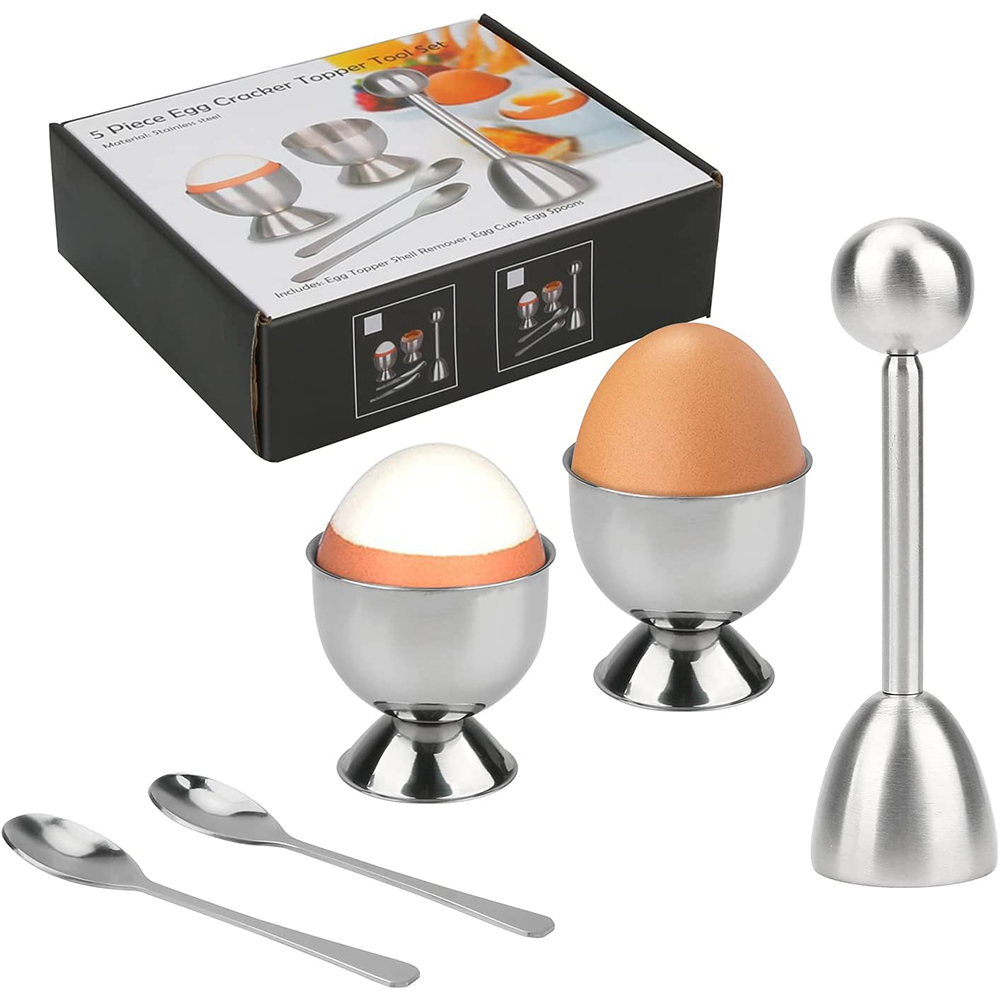 Egg Separator Tool - LMETJMA Ei Cracker Topper Set Roestvrij