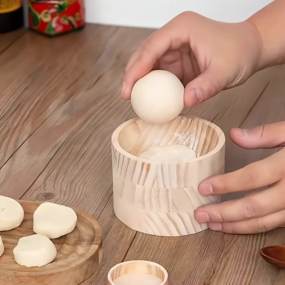 Kitchen Gadgets Dumpling Maker - Keuken deegplatteerhulp, houten dumplingvorm, handmatige deegpers,